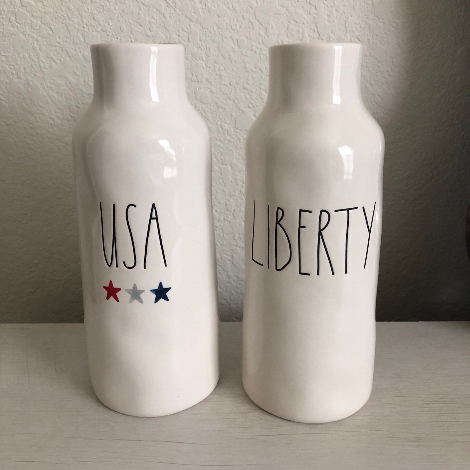 Rae Dunn USA and LIBERTY flower vases