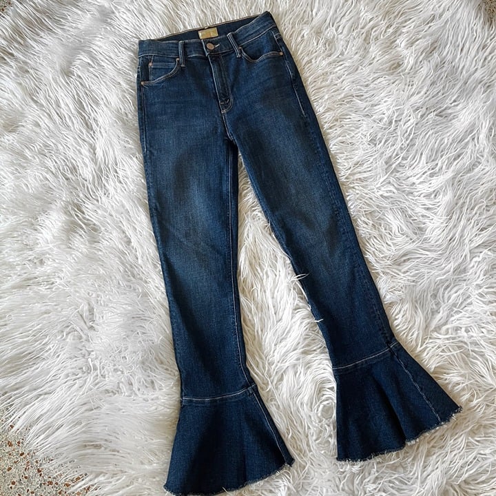 Mother Denim Cha Cha Fray High Waist Flare Crop Jean