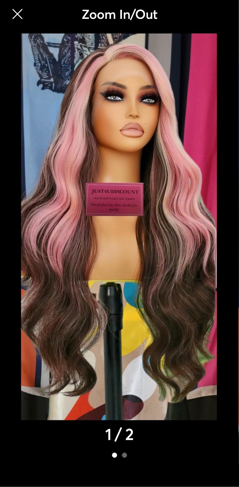 Celebrity wow factor neopilatain chocolate pink highlighted wavy hd lace wig