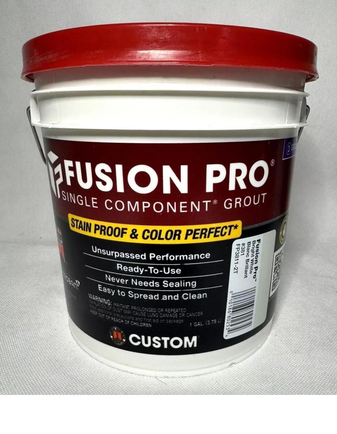 Fusion Pro Single Component Stain Proof Grout Bright White 1 Gallon