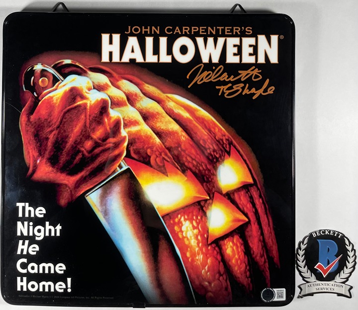 Nick Castle Signed Spirit Halloween 12x12 Wall Hanging Decor Autograph BAS COA
