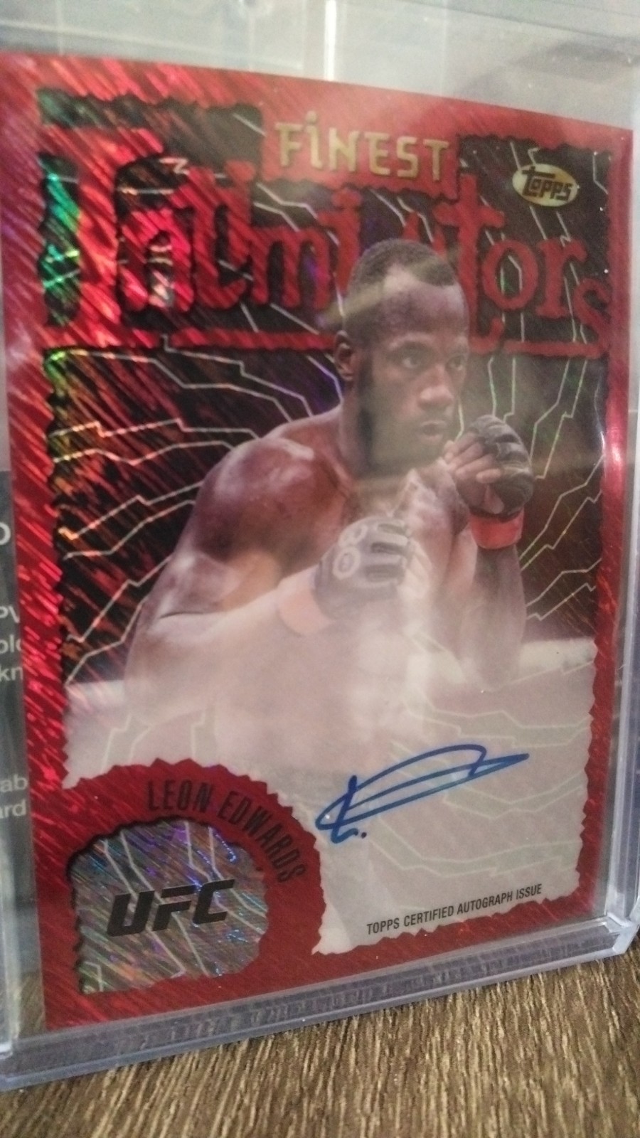 2024 Topps finest Leon Edwards red Intimidators autograph