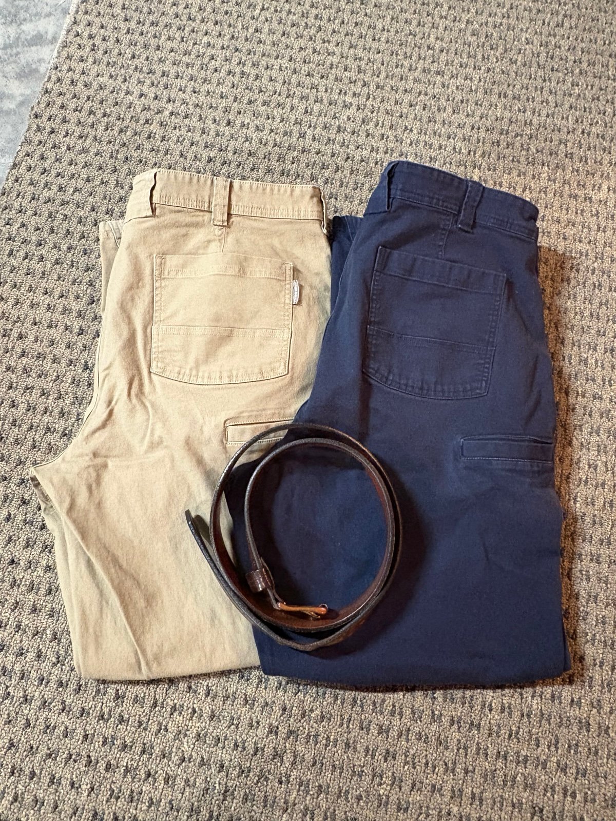 Duluth Trading Co. Flex Fire hose Pants bundle and leather belt