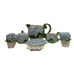 Vtg Fitz & Floyd OCI 1990 Blue Hydrangea Teapot Set