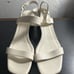 Everlane The Double-Strap Block Heel Sandals Ivory Leather Made In Italy 10.5