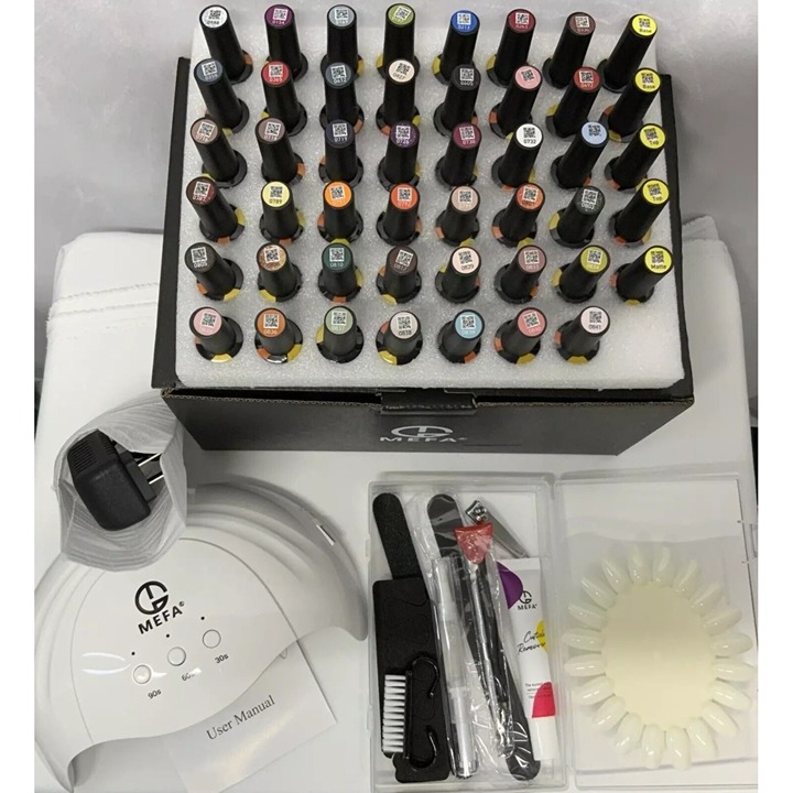 MEFA- 42 Colors Luxury Gel Polish Kit- UV/LED Lamp- Essential Manicure Tools