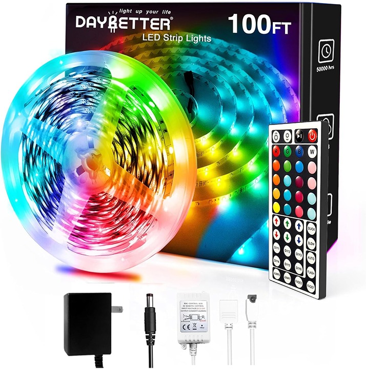 Led Strip Lights 100ft, RGB Color Changing Led Strips with 44 Keys Remote