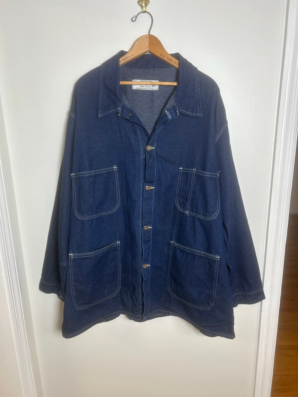 Vintage 60s Deadstock Universal Overall Denim Jacket Stone Cutter Chore Barn USA