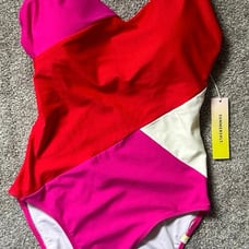 Summersalt The Marina lava hibiscus white sand sz 4 nwt