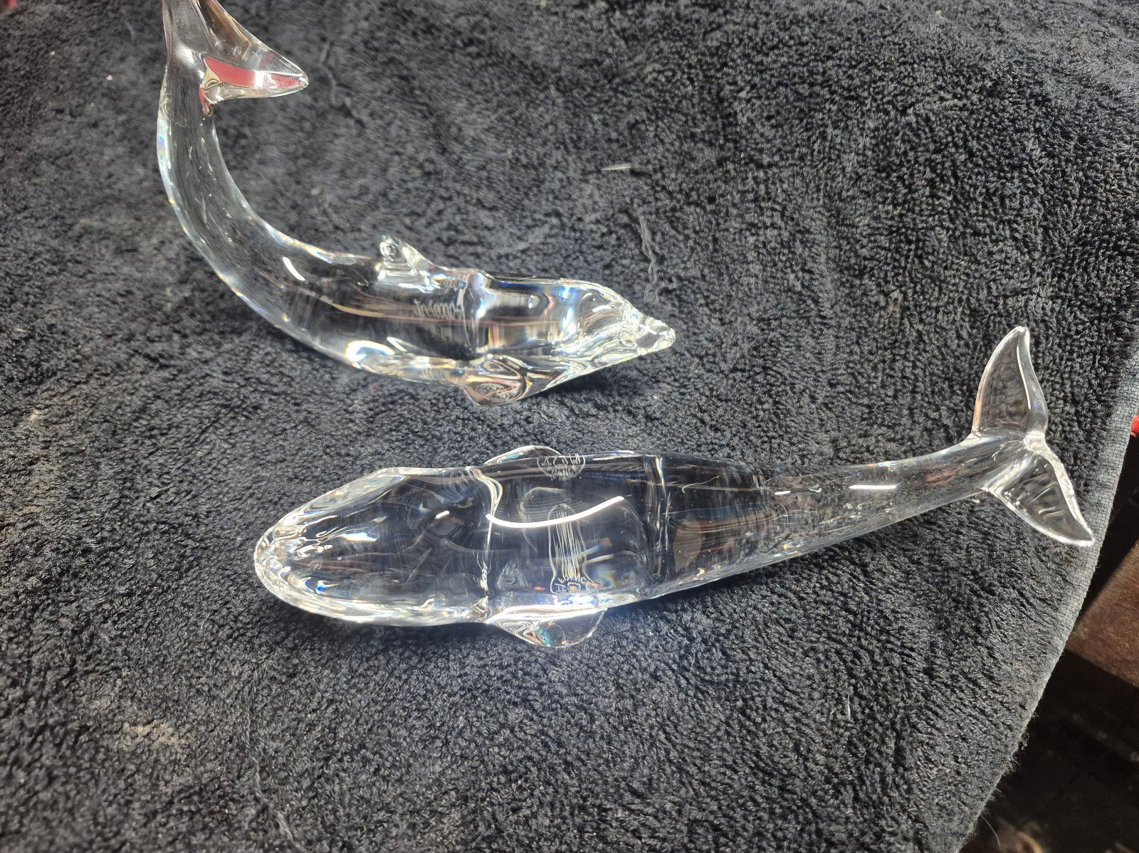 Baccarat Crystal figurines ( dolphin&whale)