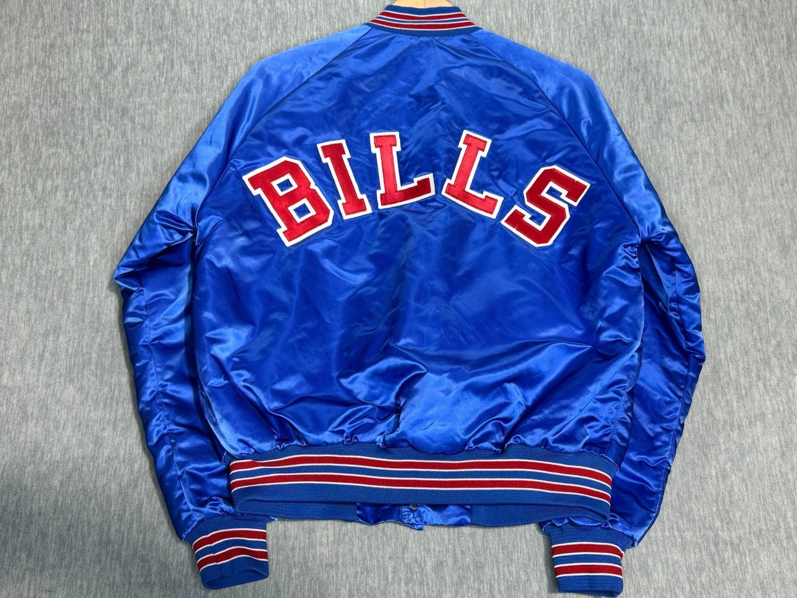 Buffalo Bills Chalk Line Satin Jacket/Coat Vintage Mens Medium