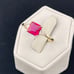 Vintage 1 carat ruby and half carat white sapphire, ring 14 karat yellow gold