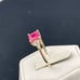 Vintage 1 carat ruby and half carat white sapphire, ring 14 karat yellow gold