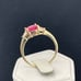 Vintage 1 carat ruby and half carat white sapphire, ring 14 karat yellow gold