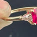 Vintage 1 carat ruby and half carat white sapphire, ring 14 karat yellow gold