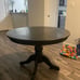 Round black table