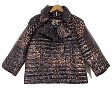 Think Royln Women’s Size Medium Urban Animal Print Marilyn Puffer Down Pea Coat