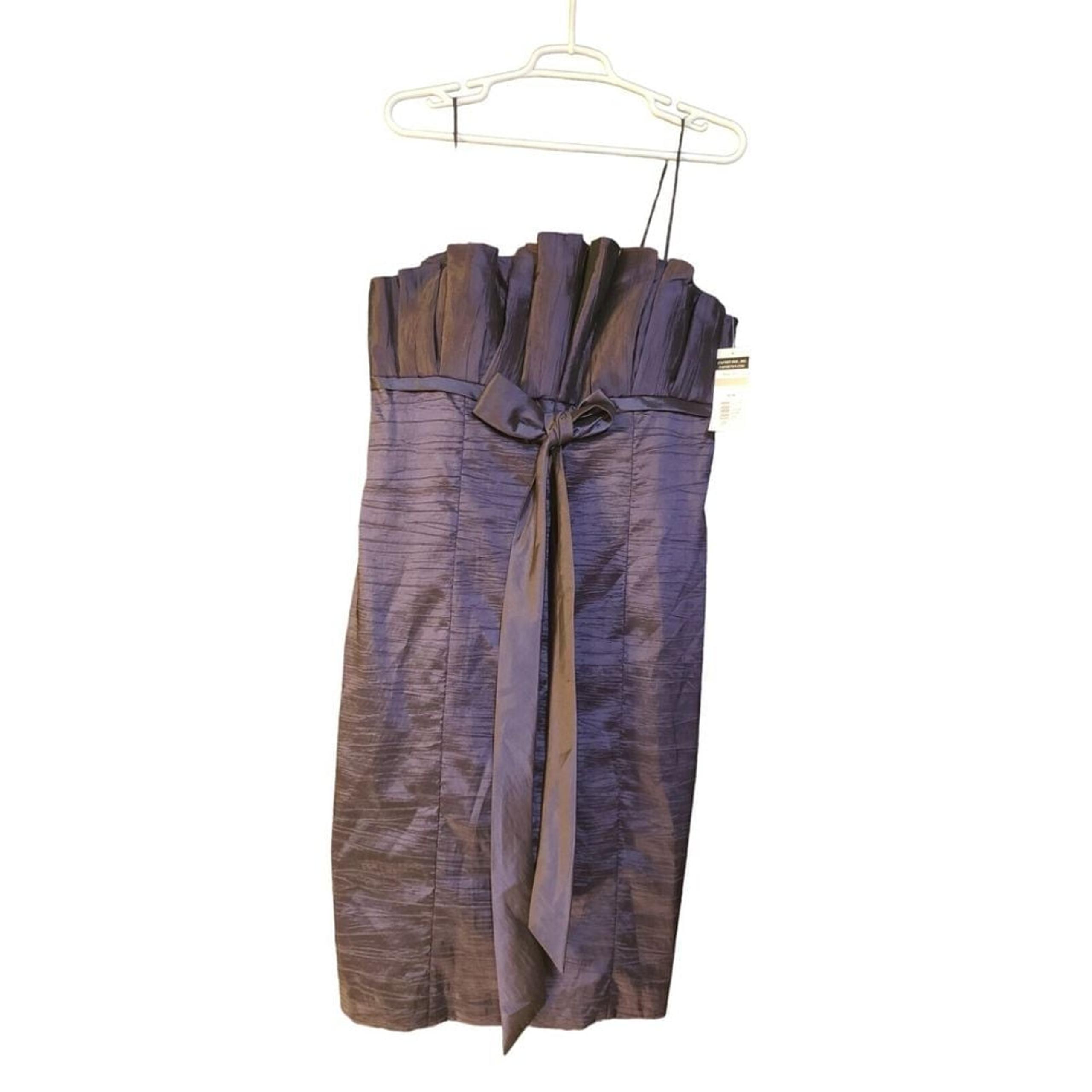 NWT CACHET 90s Y2K Vintage Party Cocktail Spaghetti Strap Gathered Dress 12 Plum