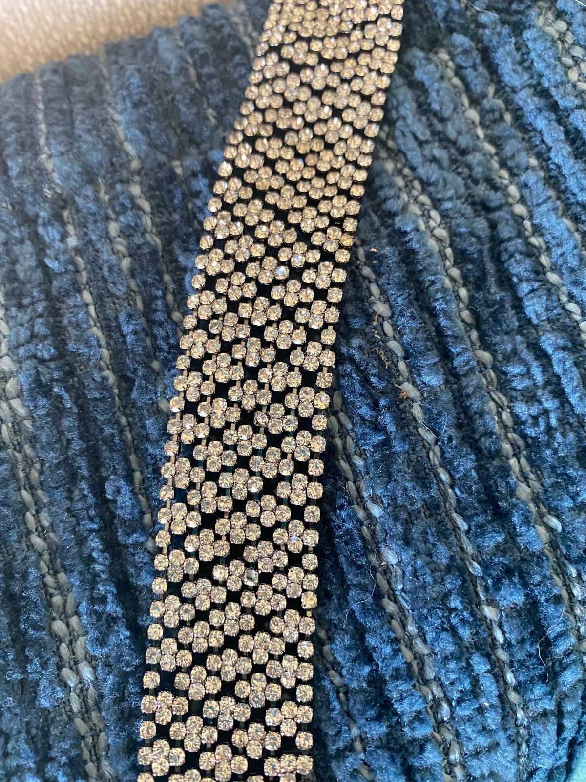 NEW WITH TAGS RALPH LAUREN CRYSTAL MESH SIGNED SILVER GUNMETAL BRACELET