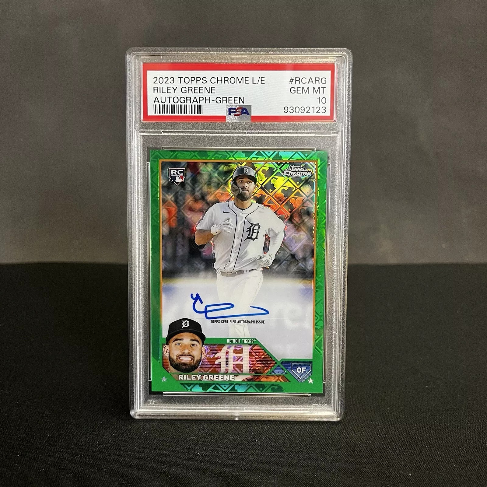 Riley Greene Rookie RC Auto PSA 10 /99 2023 Topps Chrome Logofractor Green