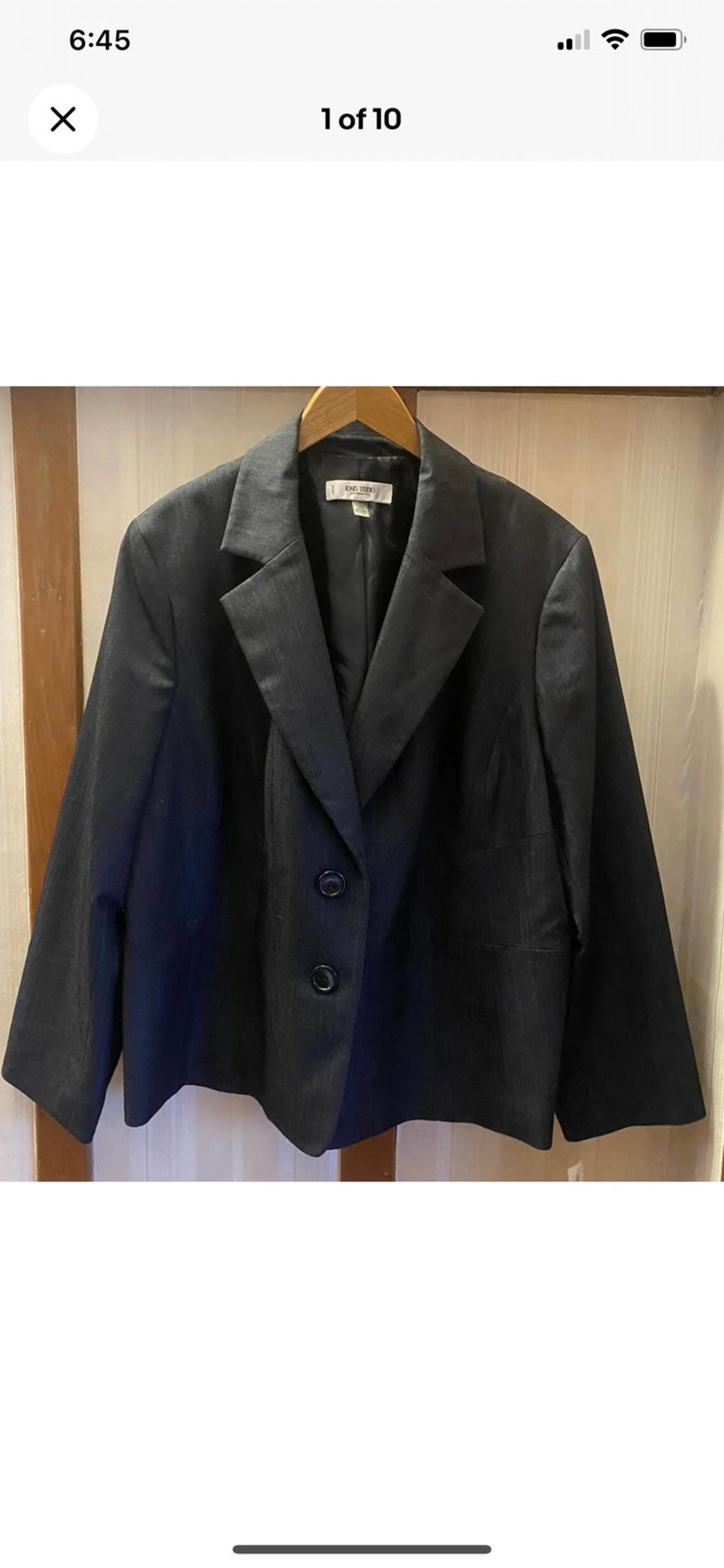 Dress Barn Jone Studio Blaizer Suit Jacket Womens Plus 22W Dark Gray