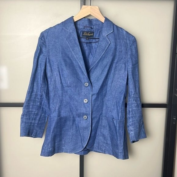 Luisa Spagnoli Chambray 3/4 Sleeve Blazer Size 42 / US 6