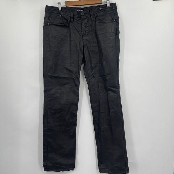 Orthodox Black Shiny Cotton Blend Skinny Blake Denim Jeans Size 34