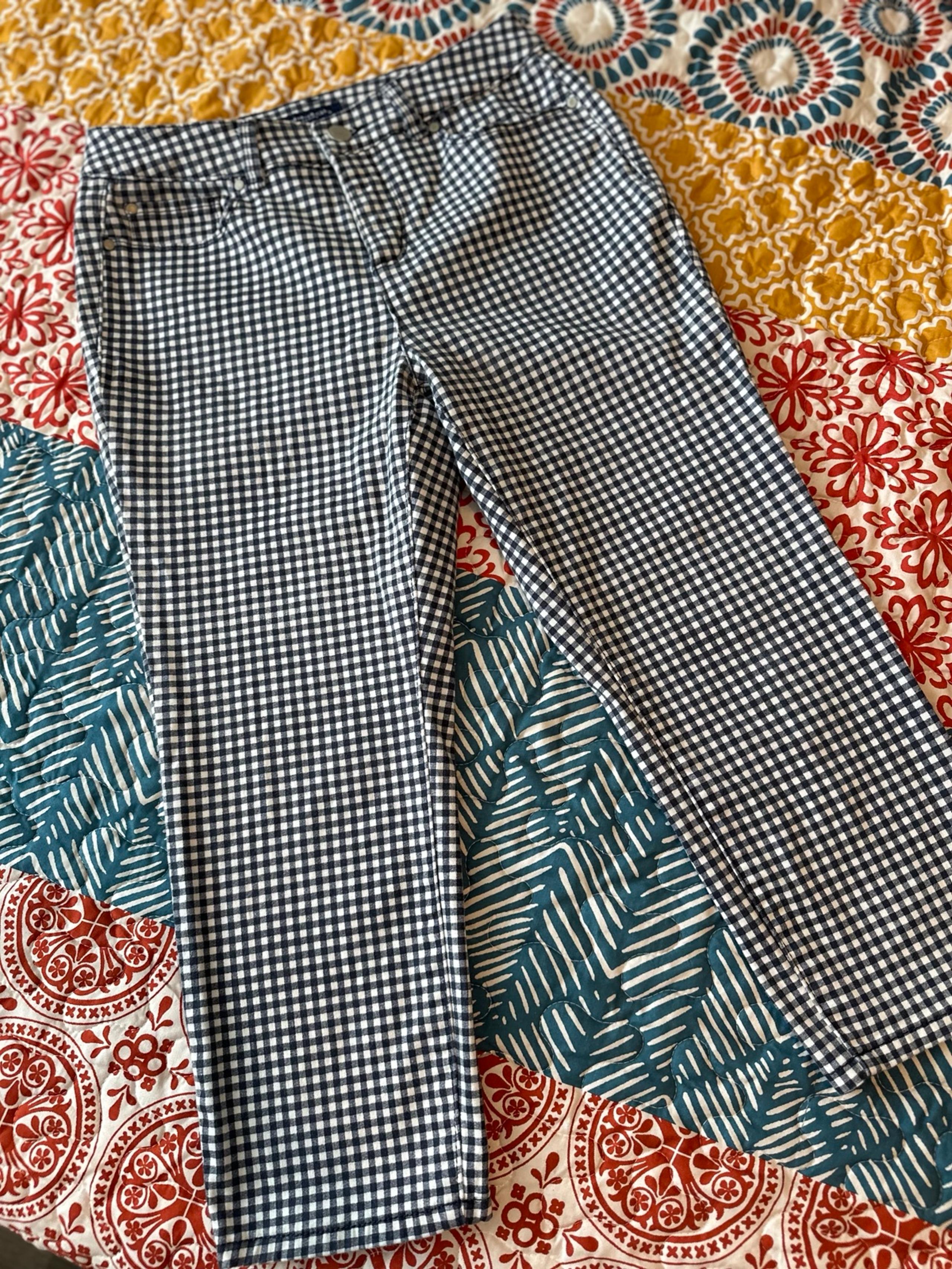 CHARTER CLUB CHECKERED PANTS CAPRI WOMEN LOUNGE CASUAL ELEGANT SMALL S