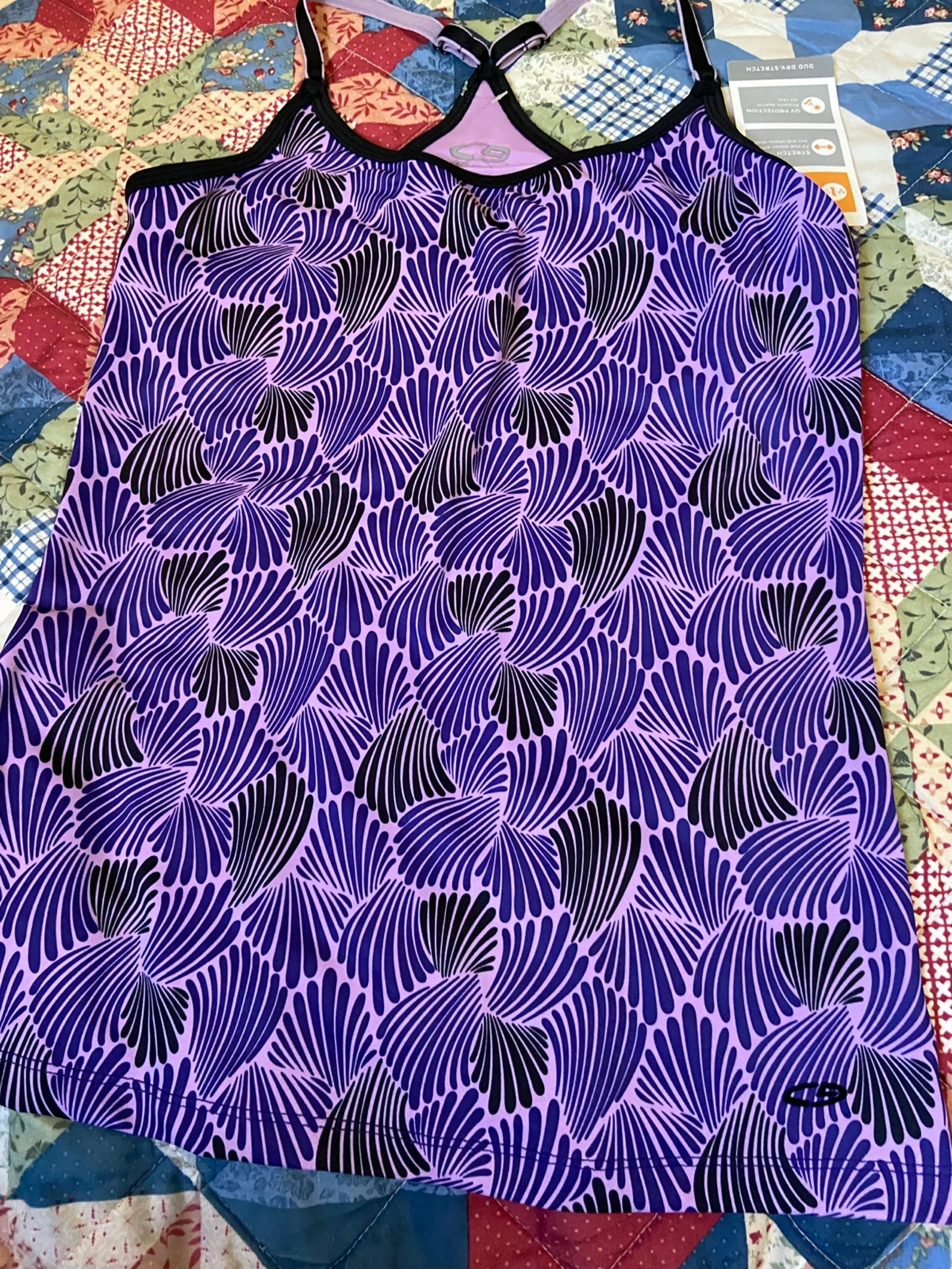 Champion Duo Dry Women's Cross Back Athletic Purple Tank Top, Size S