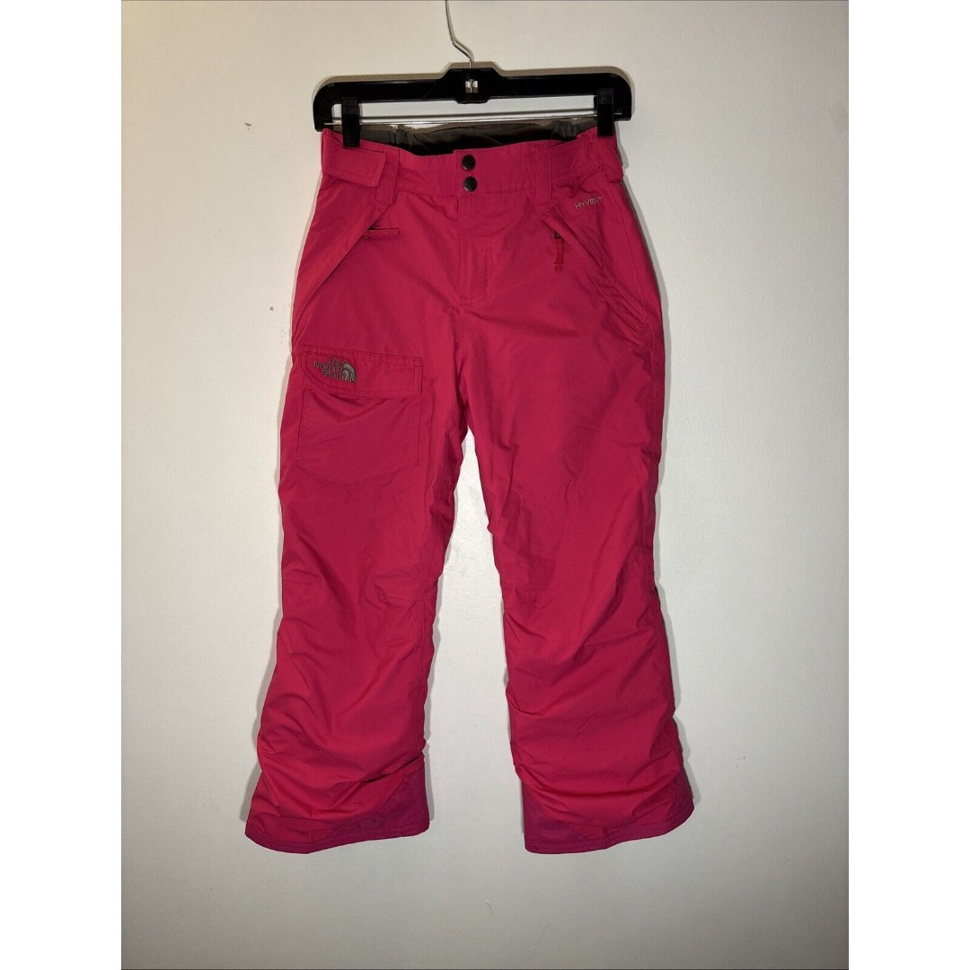 North Face Girls Hyvent Insulated Snow Ski Pants in Bright Pink Sz 10/12 M