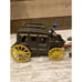 Vintage Cast Iron Horse Drawn Stage Coach Horse & Buggy with Driver 12” Long