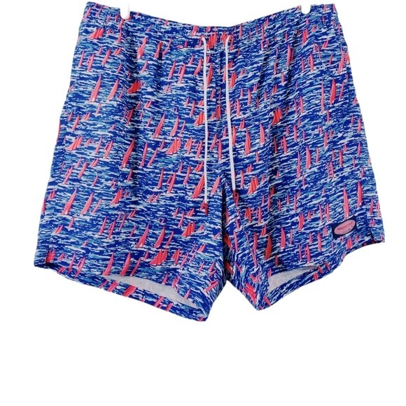 Vineyard Vines Printed Chappy Swim Trunks Sailing Ocean Sz 2X Big