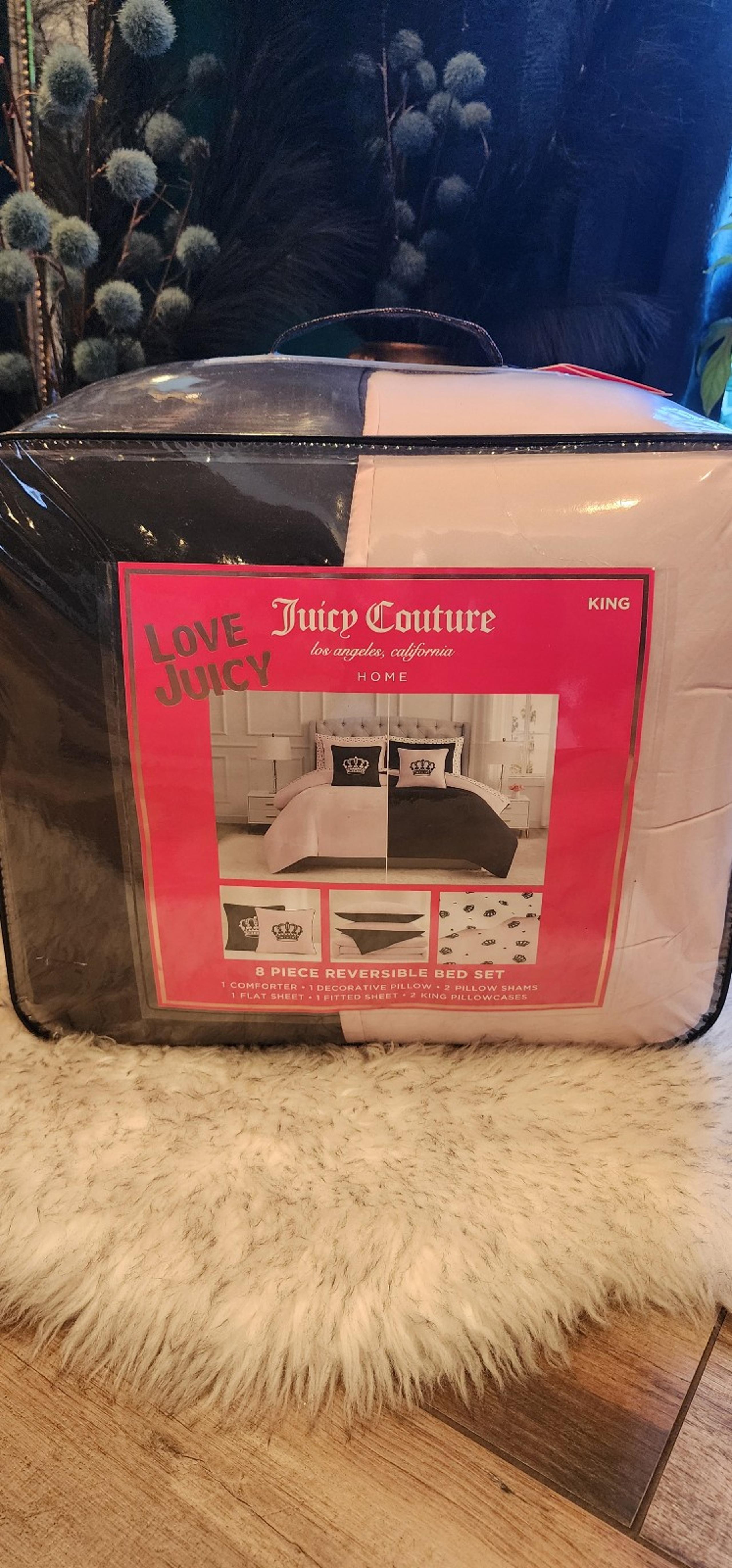 Juicy Couture Reversible 8 Piece King Size Designer Bed Set