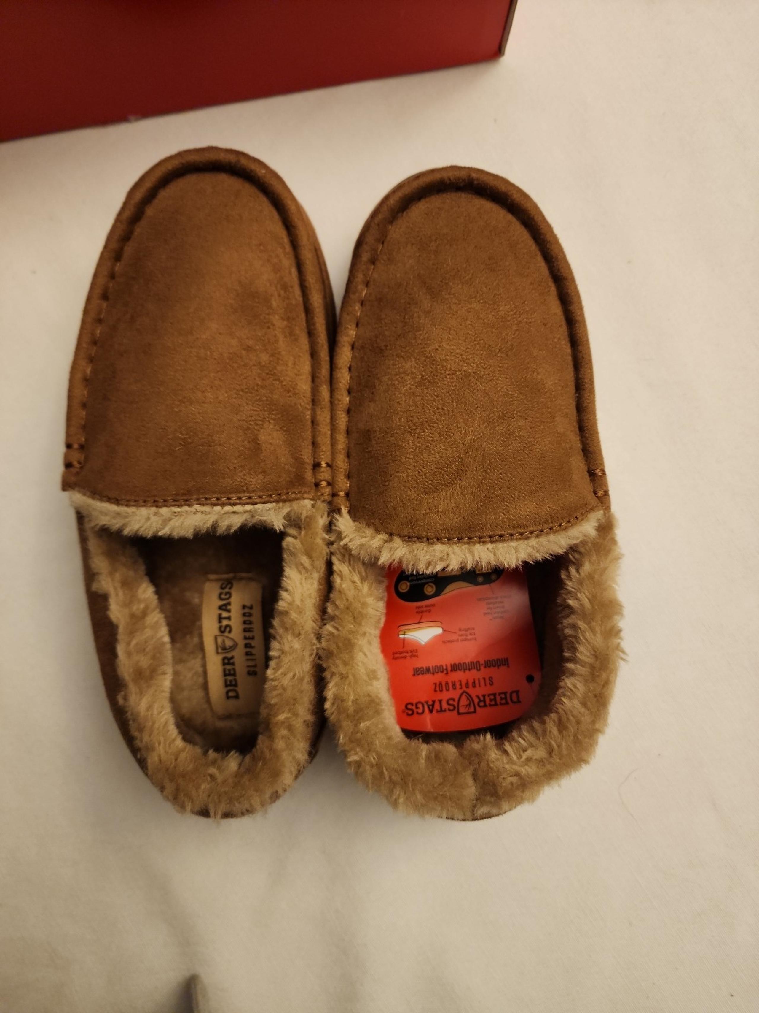 Deer Stags Lil Spun Moccasin Slipper 5 Boys/7 Women