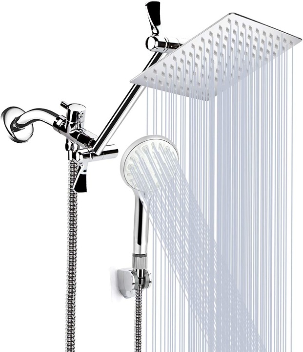 Shower Head, 8 Inch High Pressure Rainfall Shower Head/Handheld Shower Combo