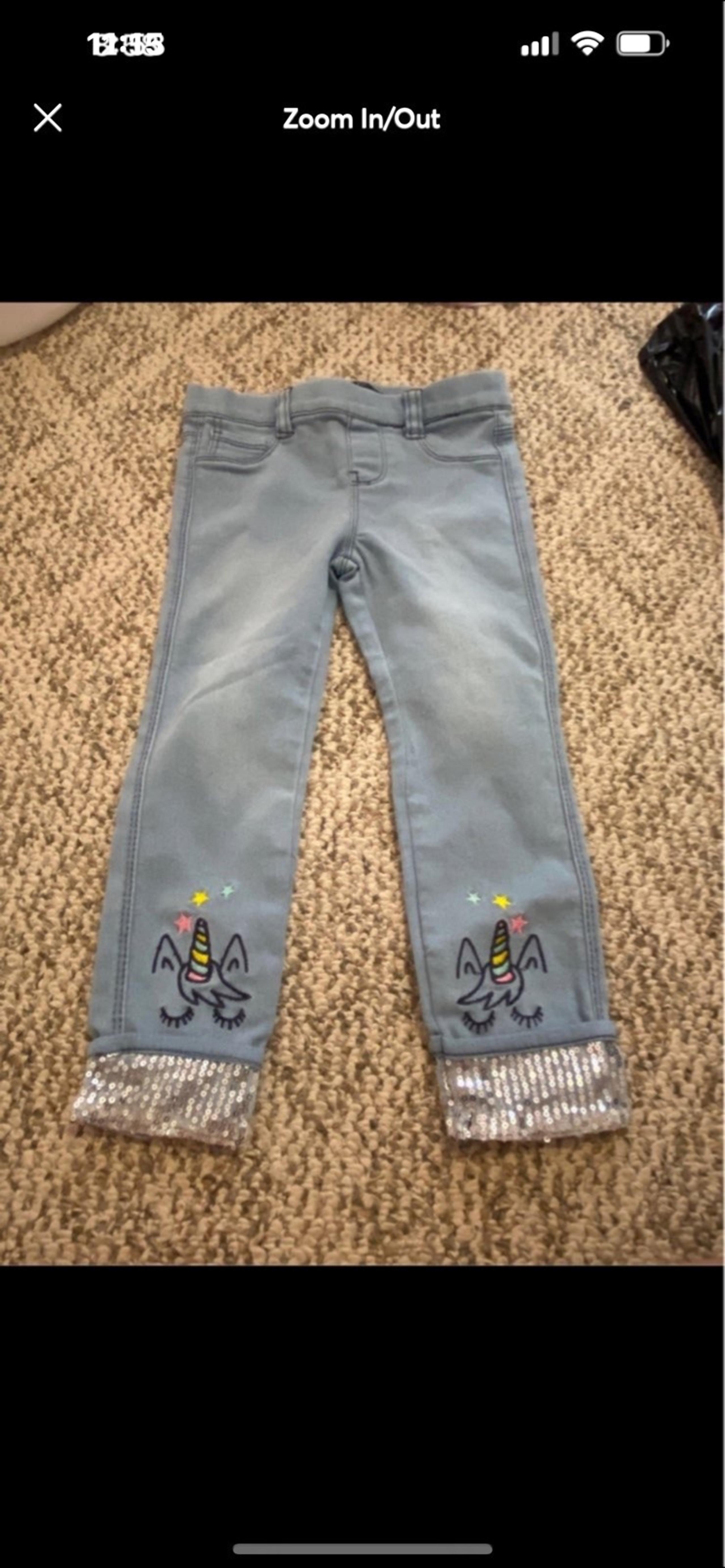 Girl’s unicorn sequin jeans. Size 4t. Delias girl brand