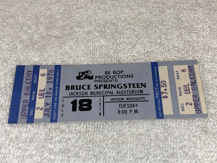 第一ネット BRUCE USA MS JACKSON TICKET CONCERT UNUSED TOUR 1978 SPRINGSTEEN ミュージック