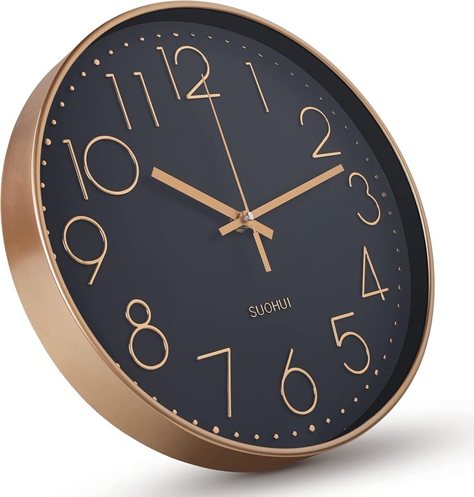 Silent Wall Clock Non-ticking Wall Clocks 12 Inch