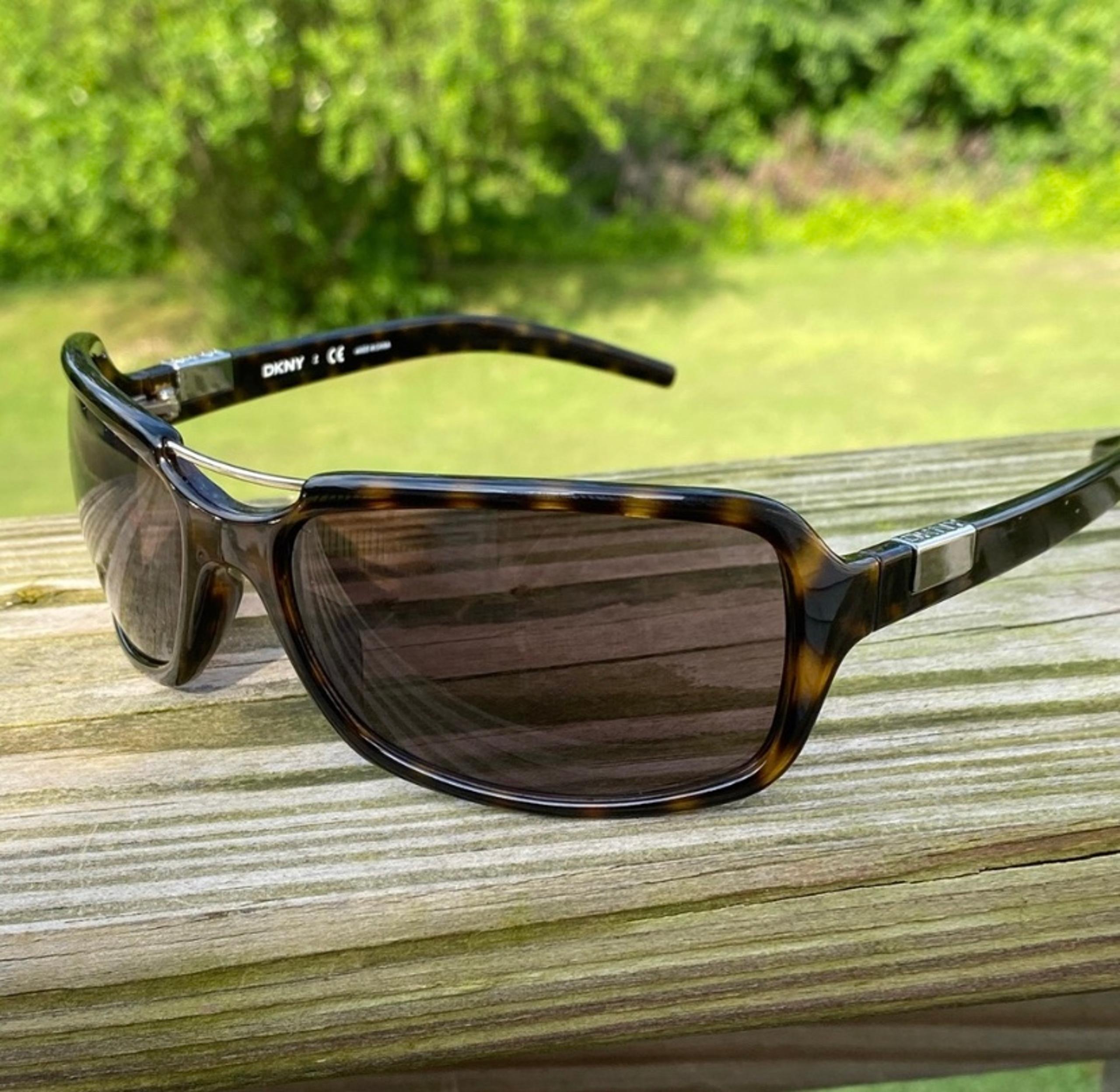 DKNY tortoise shell wrap sunglasses DY4043