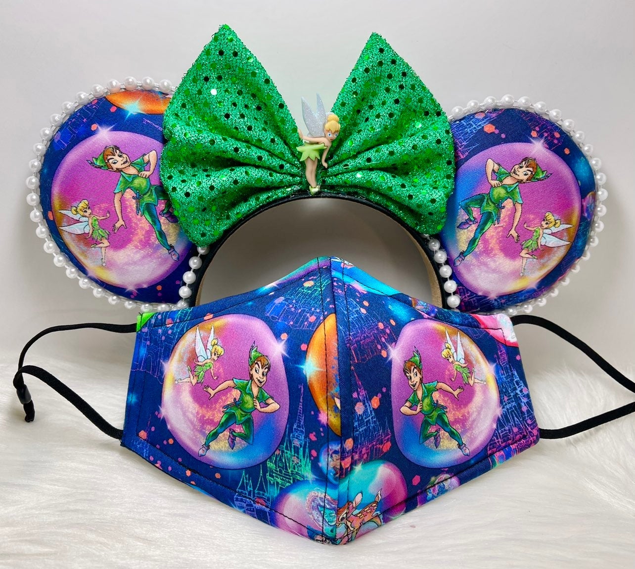 Peter Pan and Tinkerbell ears mask set