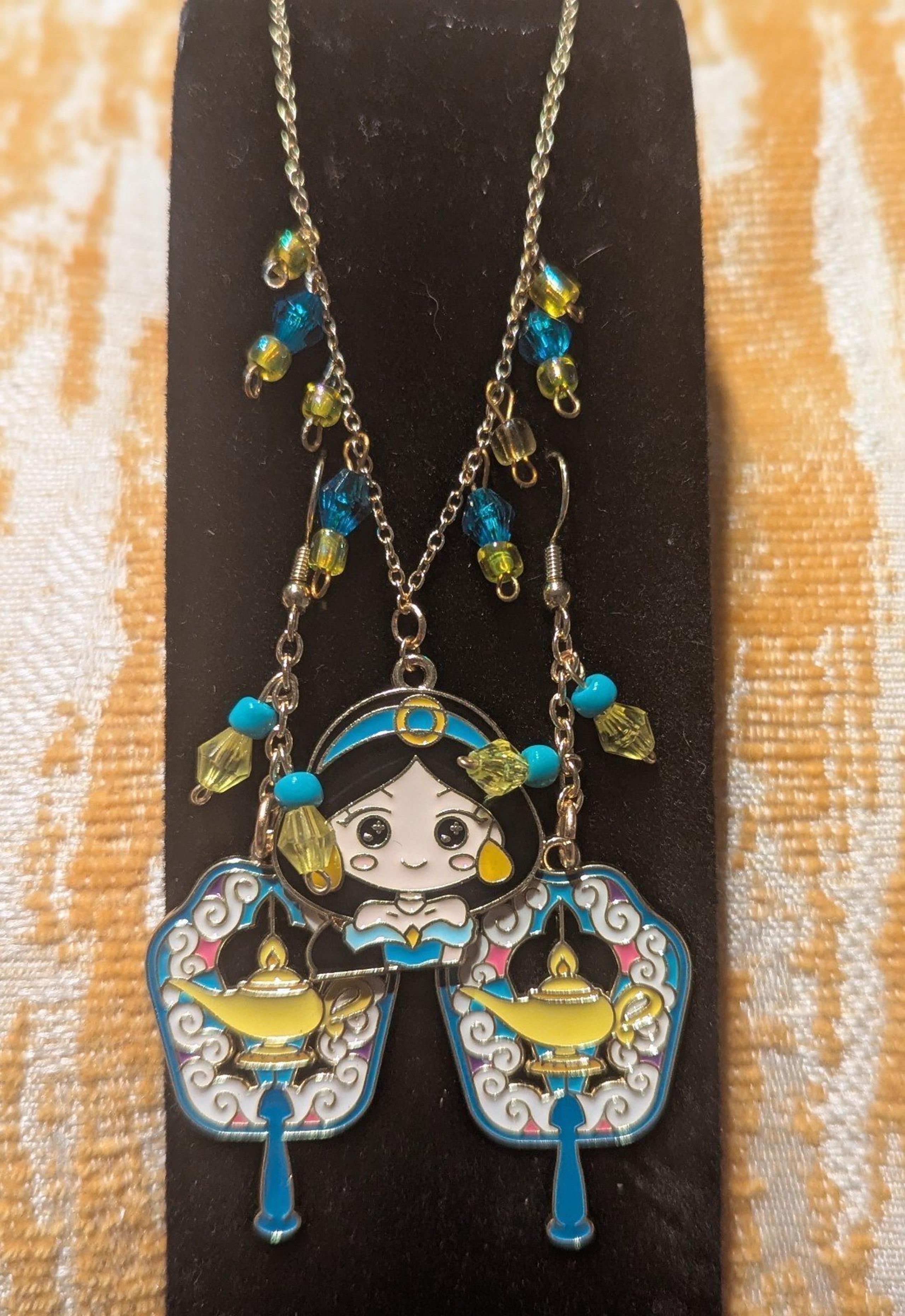 Handmade Aladdin Princess Jasmine Necklace & Earring Set