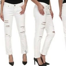 Paige White Jimmy Jimmy Crop Ripped Destroyed Jeans 26