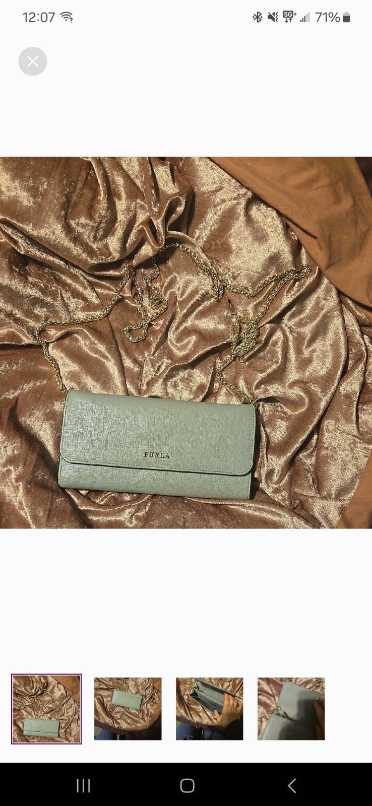 Furla wallet crossbody with gold hardware