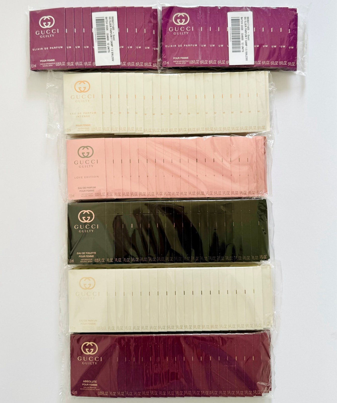 124X Gucci GUILTY Perfume Collection Sample Spray Vial