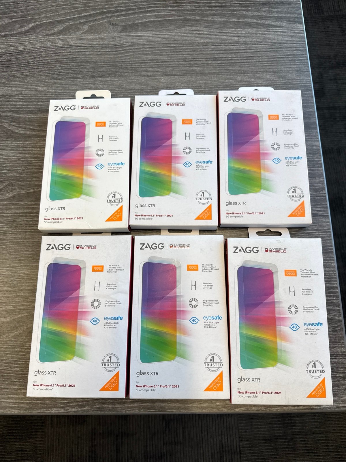 6 EA ZAGG Glass Elite VisionGuard Screen for 6.1 Apple iPhone 14 Pro 2021