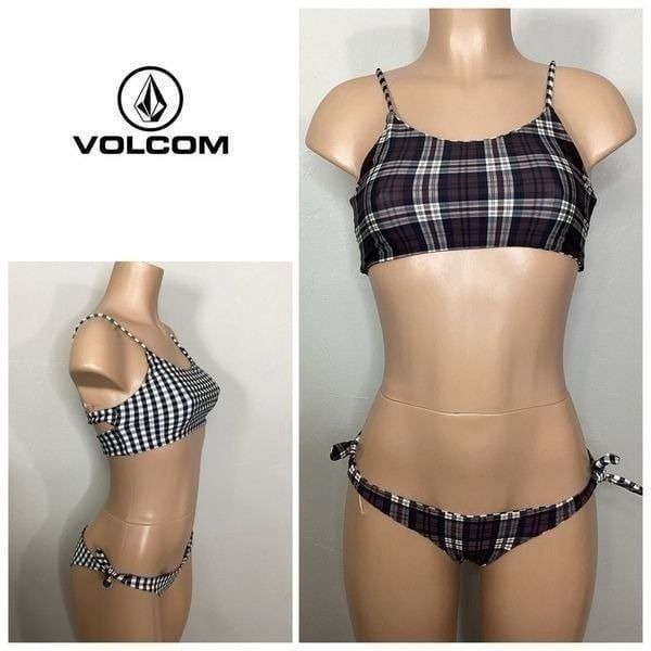 New. Volcom plaid and check bikini. Small. Retails 149