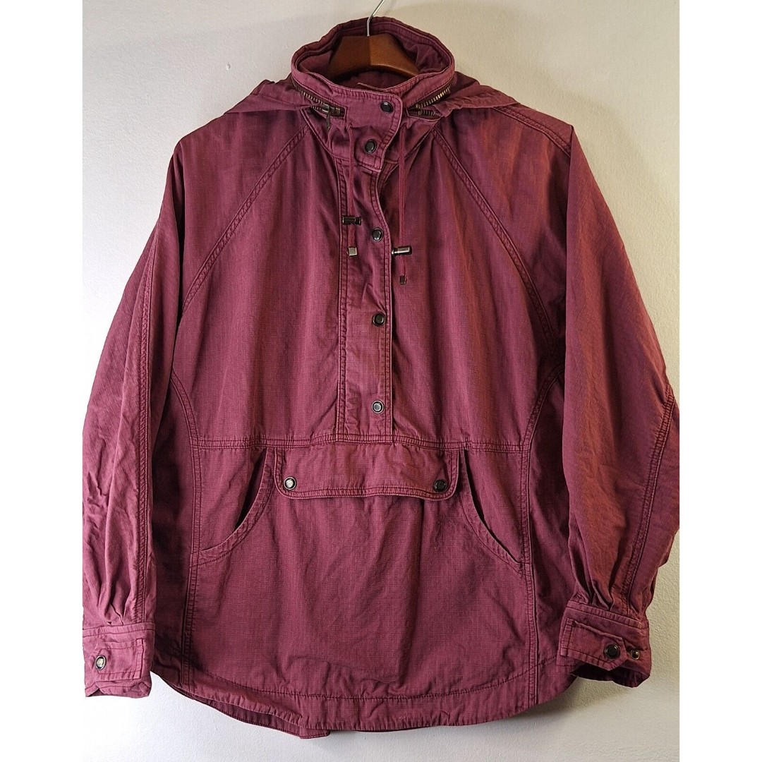 FREE PEOPLE Pocket Man Pullover Hoodie Windbreaker Cotton Ripstop Kangaroo M