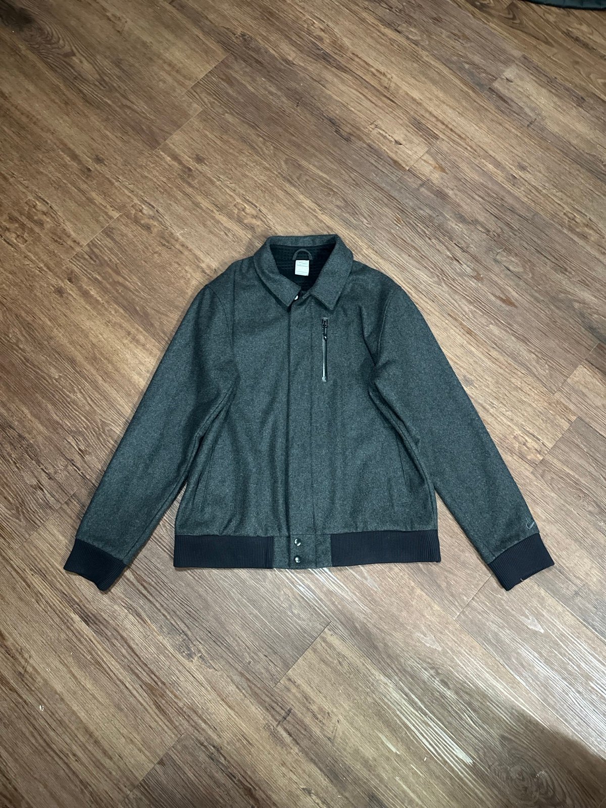Nike Mens Coachstroyer Jacket Wool XL Gray Wool Blend Sportswear Coat