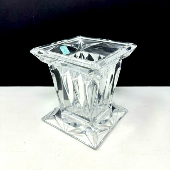 Beautiful Party Lite Quad Prism Pedestal Crystal Lead Candle Holder Vintage