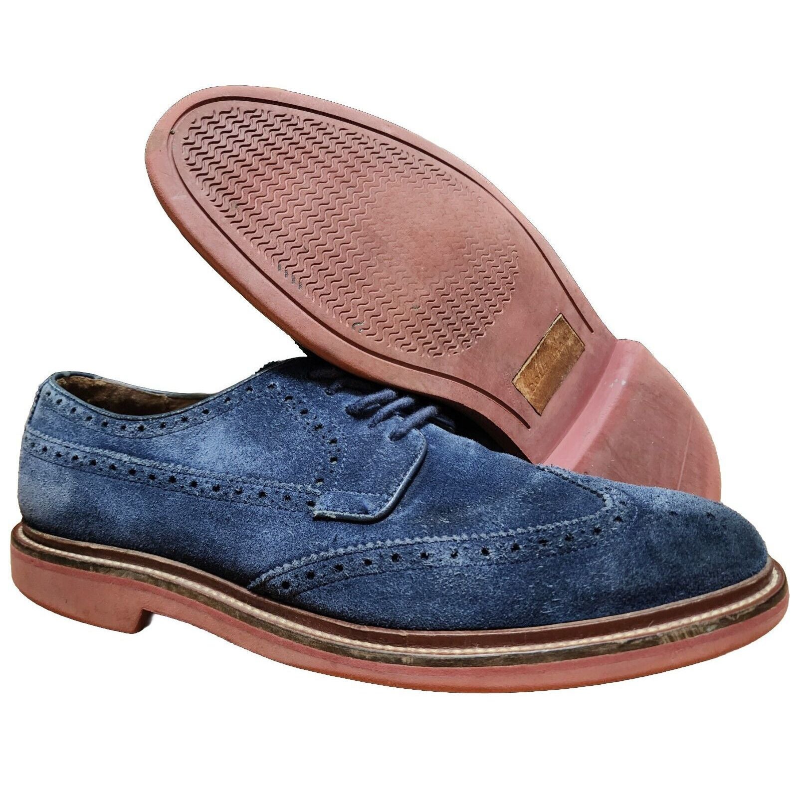 Cole Haan Men's Briscoe Wingtip Oxford C22536 Navy Suede Dress Shoes Size 10 M